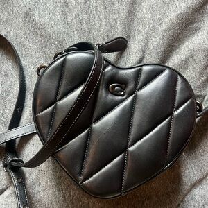 Coach Cross body Heart shape bag.